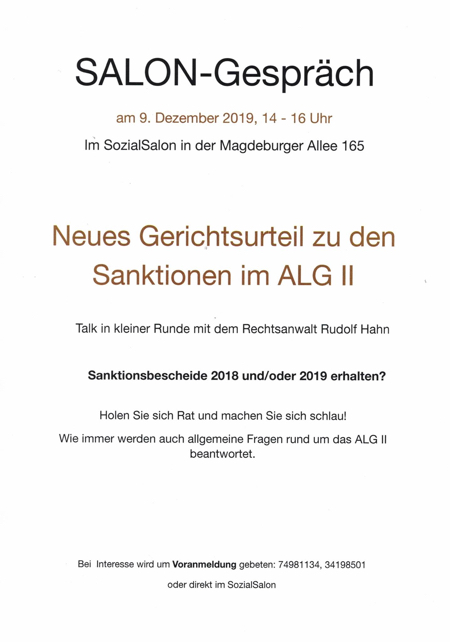 Salon-Gespräch: Neues Gerichtsurteil zu den ALG II-Sanktionen