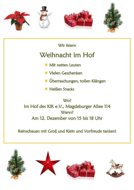 Wir feiern Weihnacht im Hof